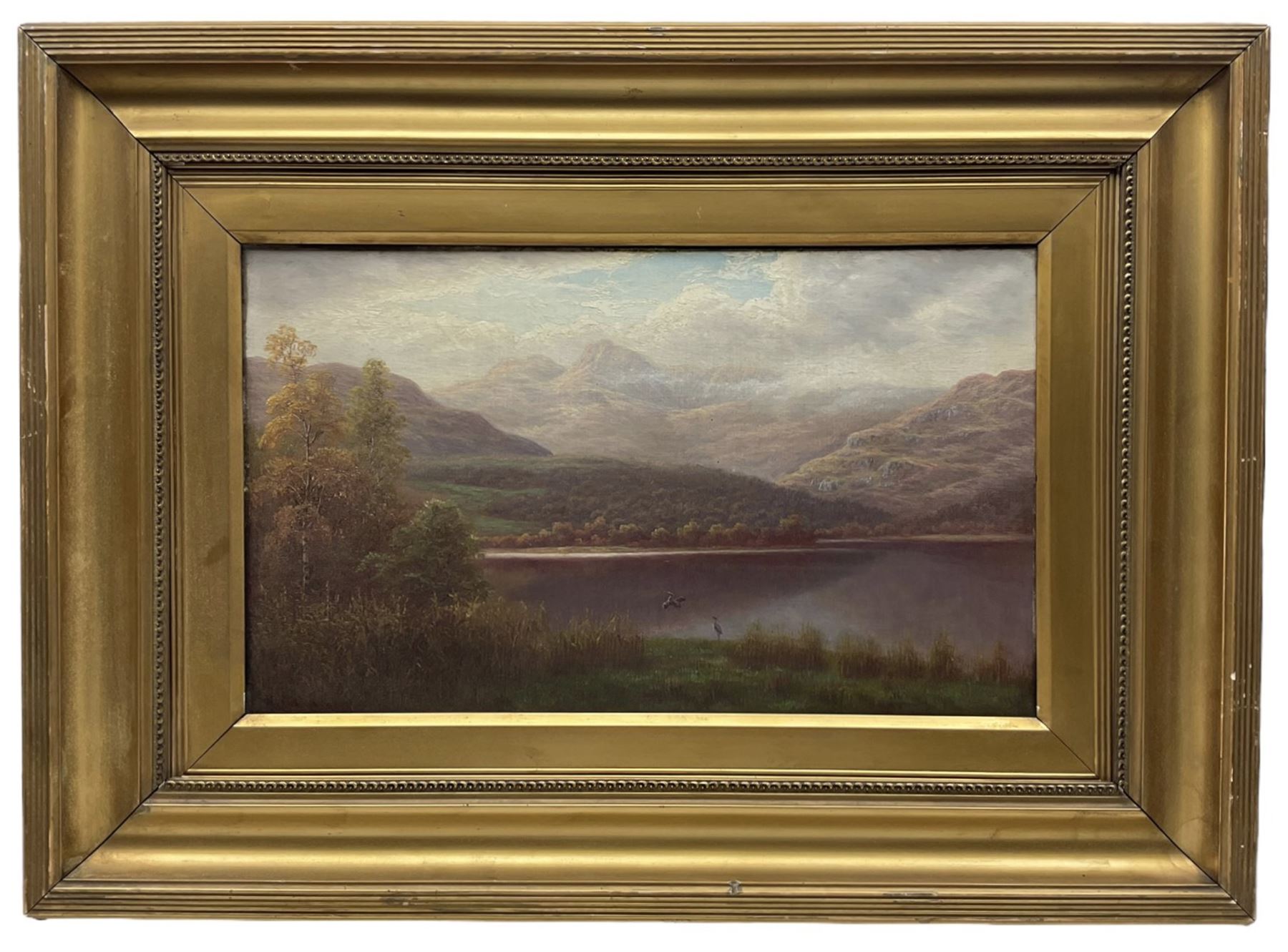 William Mellor (British 1851-1931): 'Langdale Pikes from Elterwater - Westmoreland', oil on canvas signed, titled verso 30cm x 50cm