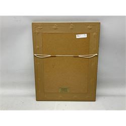 Mughal School (20th century): Subjects Bowing to Emperor, painting on fabric with flower border 32cm x 23cm