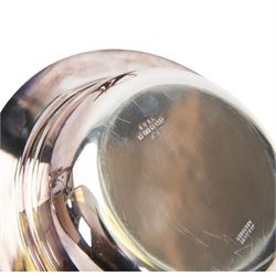 Silver plated silent butler, together with serving tray, Walker and Hall hot water jug, butter dish etc 