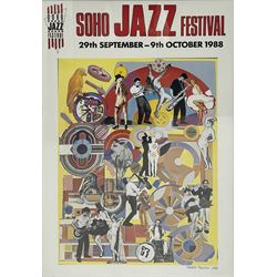 Sir Eduardo Paolozzi CBE RA (Scottish 1924-2005): 'Soho Jazz Festival 1988', exhibition poster 90cm x 61cm