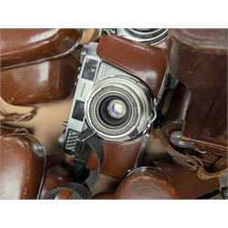 Eight Kodak Retinette cameras and similar, including IA, IB, IIIS models, most in leather cases