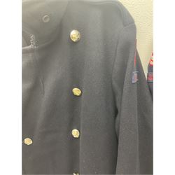 1950s British Red Cross North Yorkshire dress uniform comprising tunic, trousers, greatcoat and visor cap; bears manuscript label '1956 Ware'