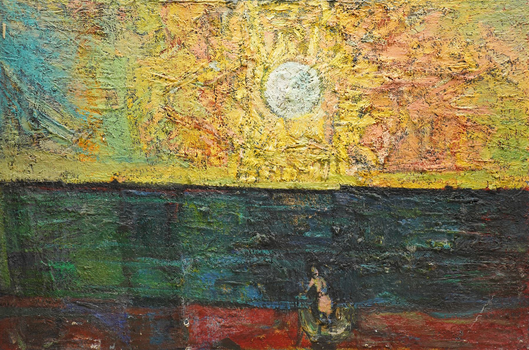 John Gilbey Bowles (British 1929-2011): The Sunset, oil on canvas signed 50cm x 76cm (unframed)
Provenance: direct from the family of the artist