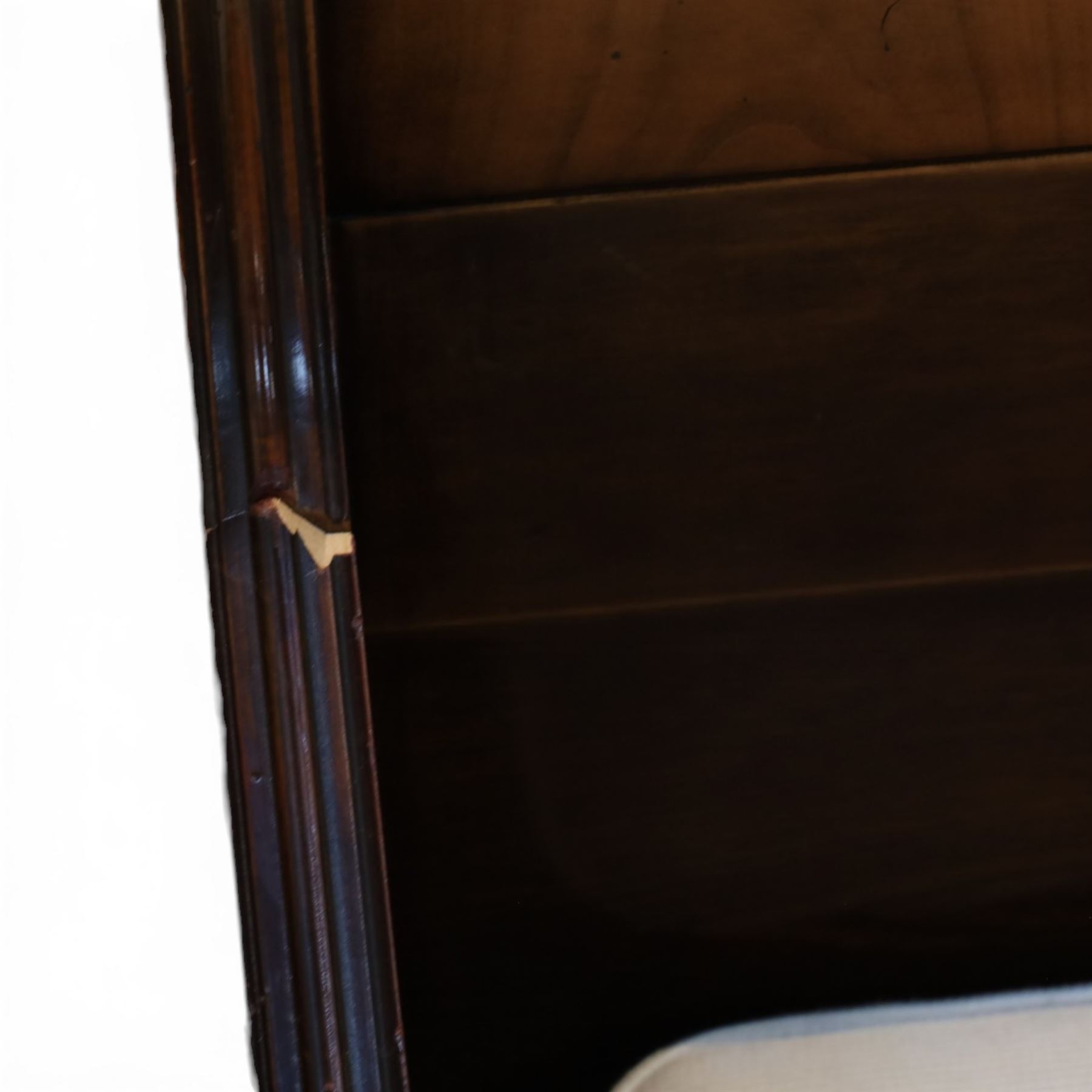 And So To Bed - 5' king size 'Palais' cherry wood sleigh bed, the cylindrical rolled head and foot rails over panelled boards with darker crossbanded detail, shaped scroll ends and moulded plinth base, with Vi-Spring divan base