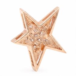 14ct rose gold diamond star pendant, pave set with eleven round brilliant cut diamonds