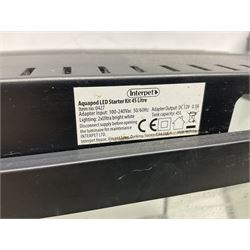 Two fish aquariums, comprising Interpet Aquapod LED starter kit 45l and PAH Fishbox 48l, with various accessories, tallest H40cm