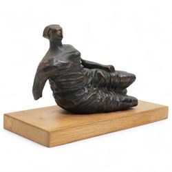 After Henry Moore (British 1898-1986): ‘Draped Reclining Woman', terracotta maquette sculpture, base marked with affixed catalogue label inscribed 'Draped Reclining Woman: 1957 Archive 0059424', W27cm H17cm