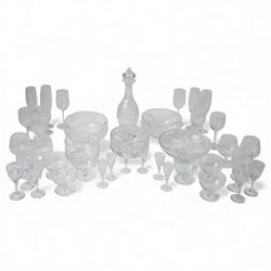 Waterford Crystal 'Colleen' pattern cut glass decanter, H34cm; together with other crystal...
