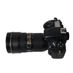 Nikon D800E camera body serial no. 6018204, with AF-S Nikon Nikkor 24-70mm 1:2.8E ED lens and battery charger, together with a Nikon AF Nikkor 50mm 1:1.8D lens