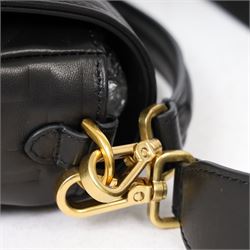 Fendi Baguette shoulder bag, black nappa leather with embossed FF monogram and quilted panels, the front flap secured by a gold-tone FF logo magnetic clasp engraved Fendi Made in Italy, with detachable leather shoulder strap and gold-tone hardware, interior leather tab stamped 'Baguette Fendi Made in Italy', together with original Fendi dust bag and box, W27cm D7cm H15cm