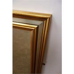 Large gilt framed bevel edge wall mirror, W135cm, H104cm  