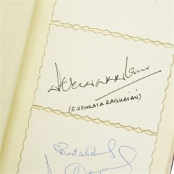 K S Ranjitsinhi - Jubilee Book of Cricket 1897, rebound in full calf and incorporating approximately 250 autographs of international cricketers, collected, compiled and presented by John E Harrison, all edges gilt together with a folder of correspondence, birthday card from Don Bradman, cuttings and autographs etc and a small album of photographs and correspondence