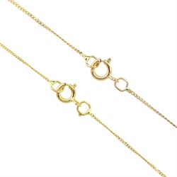 9ct gold amethyst and diamond boat pendant necklace and a 14ct gold purple and white cubic zirconia pendant necklace