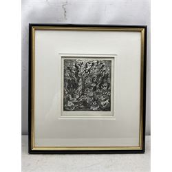 Monica Poole (British 1921-2003): 'Under Water', wood engraving signed and numbered 32/100 in pencil 23cm x 21cm
