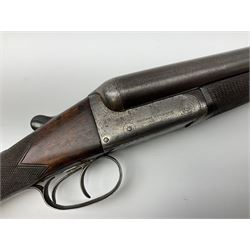 George Newnham 12-bore side-by-side double barrel boxlock non-ejector sporting gun, 66cm sleeved barrels with 2.5 inch chamber, walnut stock with chequered grip and fore-end and thumb safety, serial no.5221, L108cm overall SHOTGUN CERTIFICATE REQUIRED