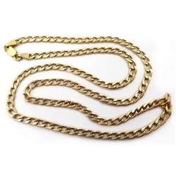  9ct gold flattened chain necklace hallmarked 46cm  approx 5.9gm  
