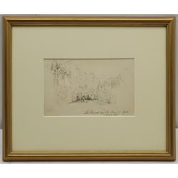 Henry Barlow Carter (British 1804-1868): 'Micklegate Bar and the Nunnery York', pencil sketch unsigned titled annotated and dated May 10 1848 in the artist's hand 11cm x 17.5cm