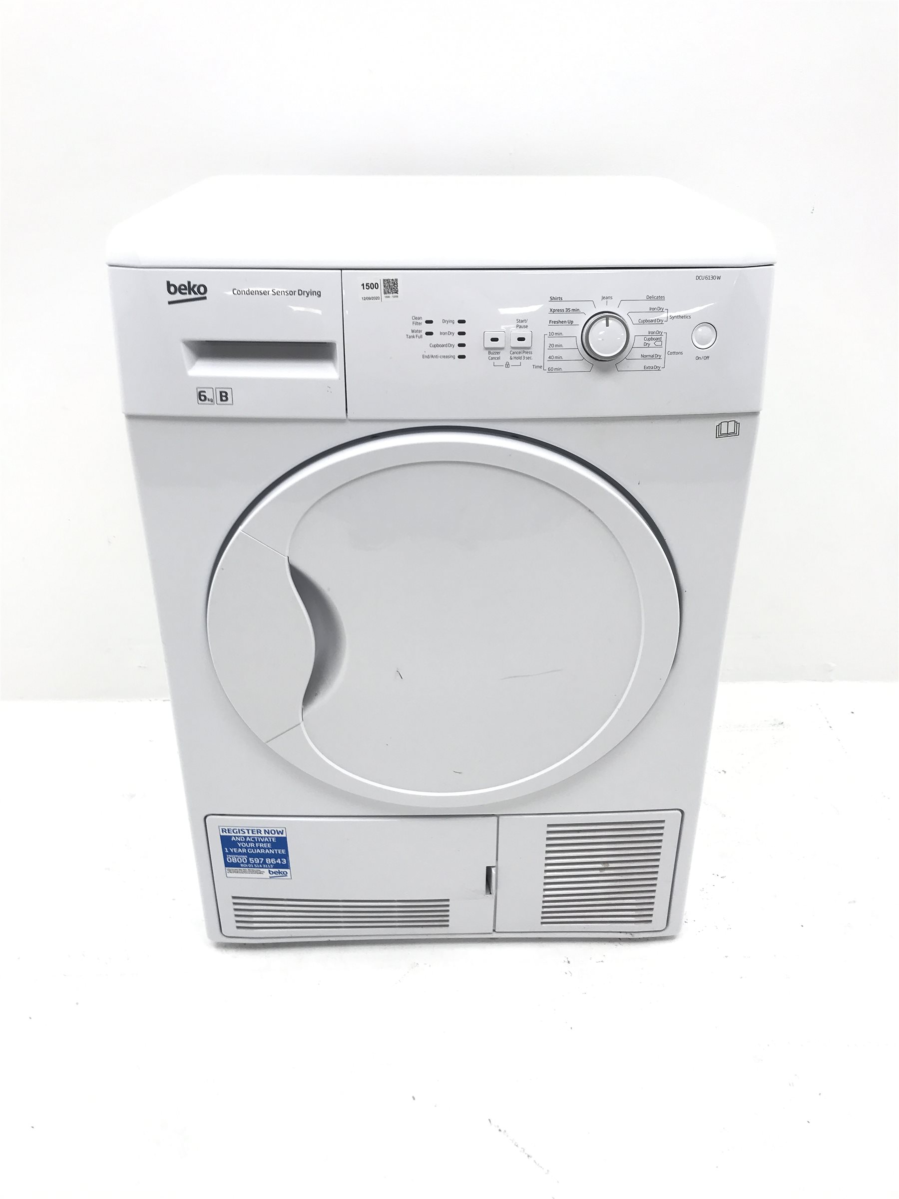 BEKO DCU6130W condenser tumble dryer W60cm