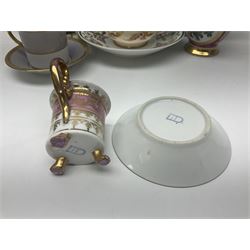 Wedgwood majolica leaf plate, together with another similar and together with a Dresden figure, etc 