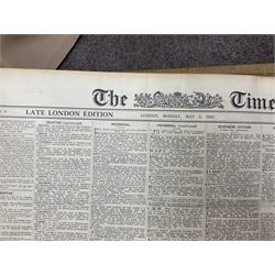 The Times Newspaper; an archive of The Times newspapers bound as five albums comprising, 1930 July & August, 1924, May & June, 1932 May & June, 1934 May & June, 1935 May & June