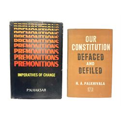 P.N Haksar; Premonitions, Imperatives of Change, Interpress Bombay 1979 and N.A Palkhivala; Our Constitution Defaced and Defiled, Macmillan 1974  