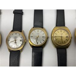 Five automatic wristwatches including Technos Everite Goldshield, Sekonda, Royle and Swiss Emperor and three manual wind wristwatches including Rotary, Avia and Excalibur (8)