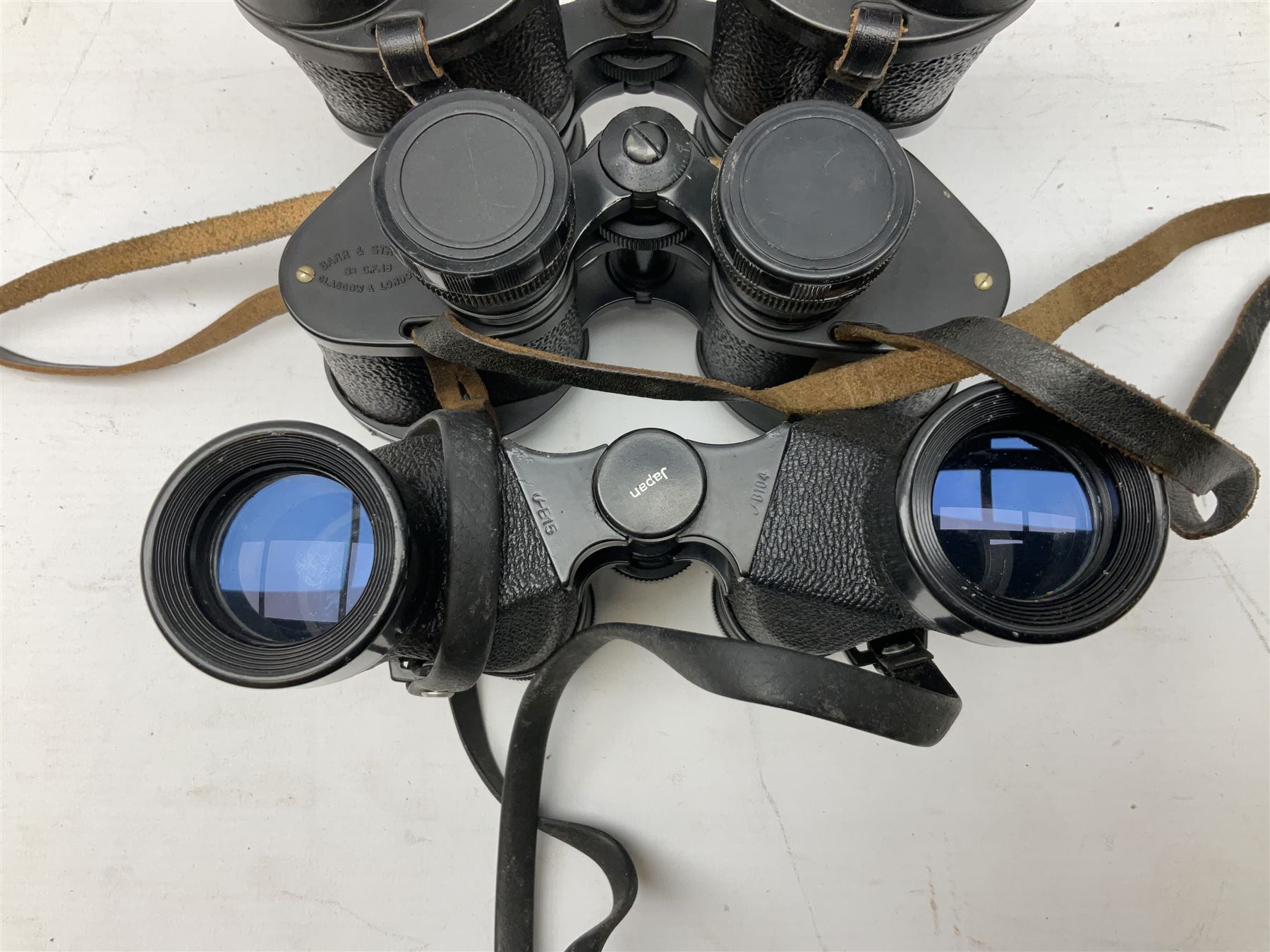 Ten cased pairs of binoculars, to include Rainbow 20x60, Barr & Stroud 7x, Yashica 7x50, Ross London Stepmur 10x50, Wray London Defiant 10x35, Canon 8x30 etc