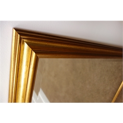  Gilt framed bevelled edge rectangular wall mirror, W131cm, H102cm  