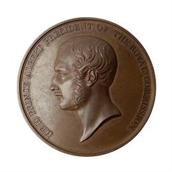 Exhibition of the works of industry of all nations bronze medal for services, named to 'S. Green', obverse reading 'H.R.H Prince Albert President of the Royal Commission' with bust facing left, by W. Wyon