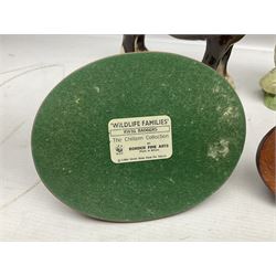 Two Border Fine Arts figures, comprising Badgers and Blackbird, together with Beswick bay shire horse no 818 and another figure