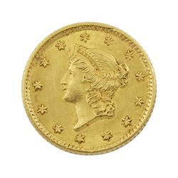 United States of America 1854 gold one dollar coin
