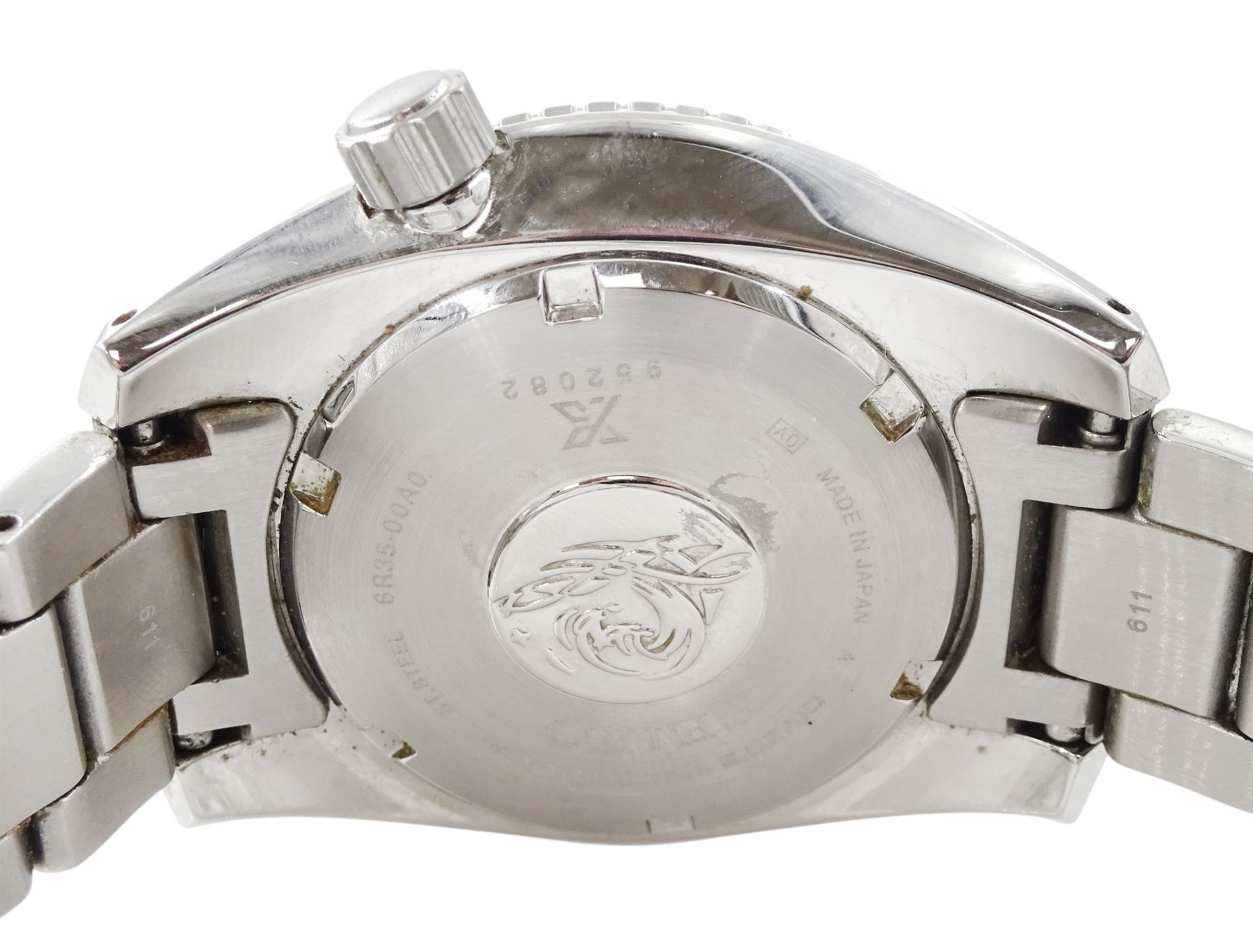 Seiko Prospex gentleman's stainless steel automatic wristwatch, Ref. 6R35-00A0, green dial with luminous hour markers, date aperture and unidirectional rotating green bezel, on stainless steel strap, with fold-over clasp, boxed with additional links and guarantee card dated 2019   