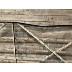 Large wrought metal country driveway or field gate (W324cm, H125cm)and a similar pedestrian gate (W110cm, H108cm)