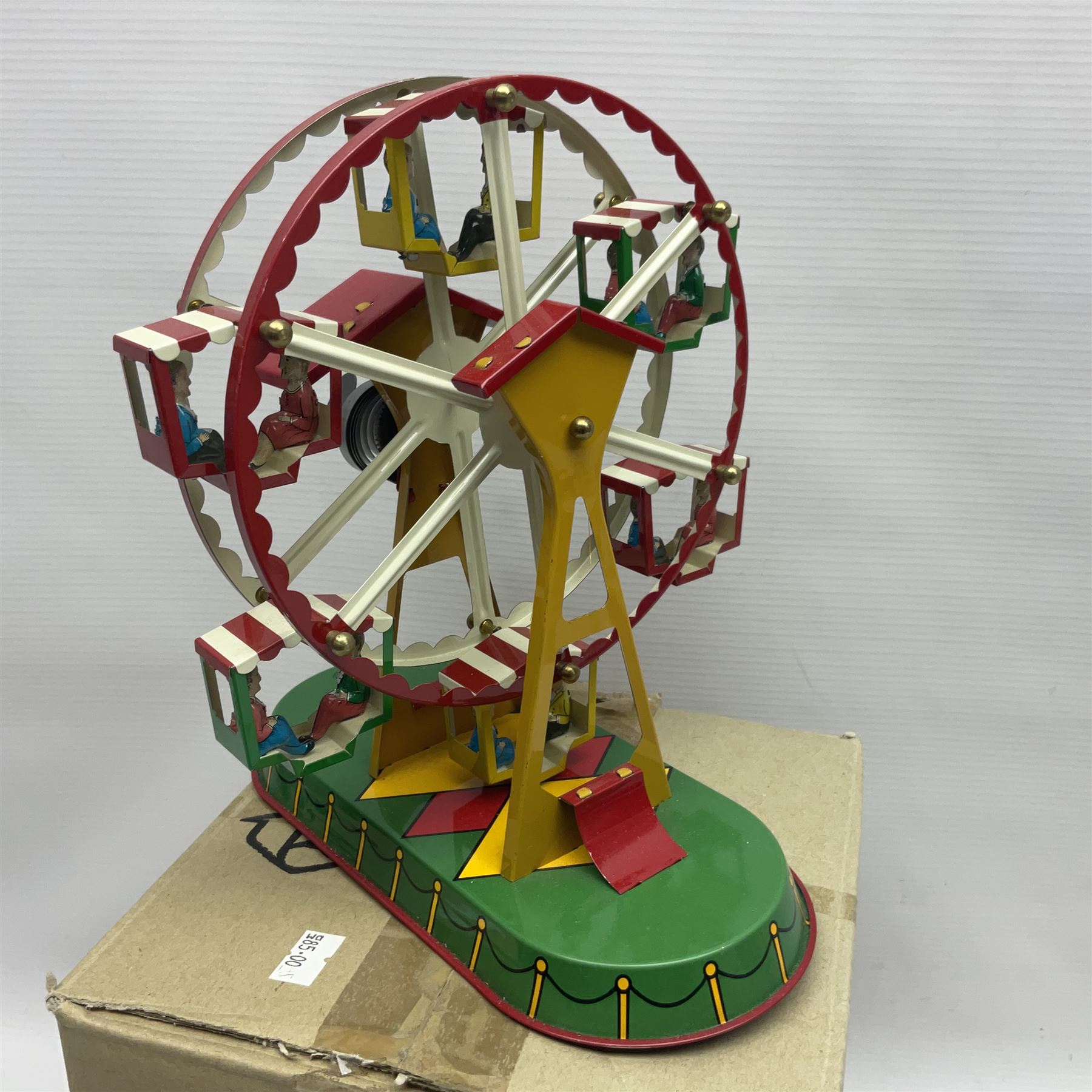 Twenty six tinplate models to include Ferris Wheel and Performing Circus Elephant, marked JW, further similar examples such as Duck on a Bike, Clown on Roller, Carousel; Popeye Tin Speedboat; Looney Tunes Wind Up Cars and Express Train; various international examples, MS107 Jumping Bambi, Pop Pop Boat, jumping frogs, pecking chickens etc; both boxed and loose