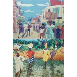 Tiffany Erwin Cant (American 1954-): '12:15' and 'Falling Fruit', pair of limited edition ...