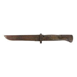 WWI German bayonet/ fighting knife, together with canvas map case, knife L28cm
