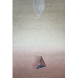 André Lejosne (French 1929-?): L'Enfant, artists proof lithograph signed and indistinctly titled in pencil, inscribed with poem verso 39cm x 43cm; Abstract Pyramid, lithograph unsigned 87cm x 60cm (2)