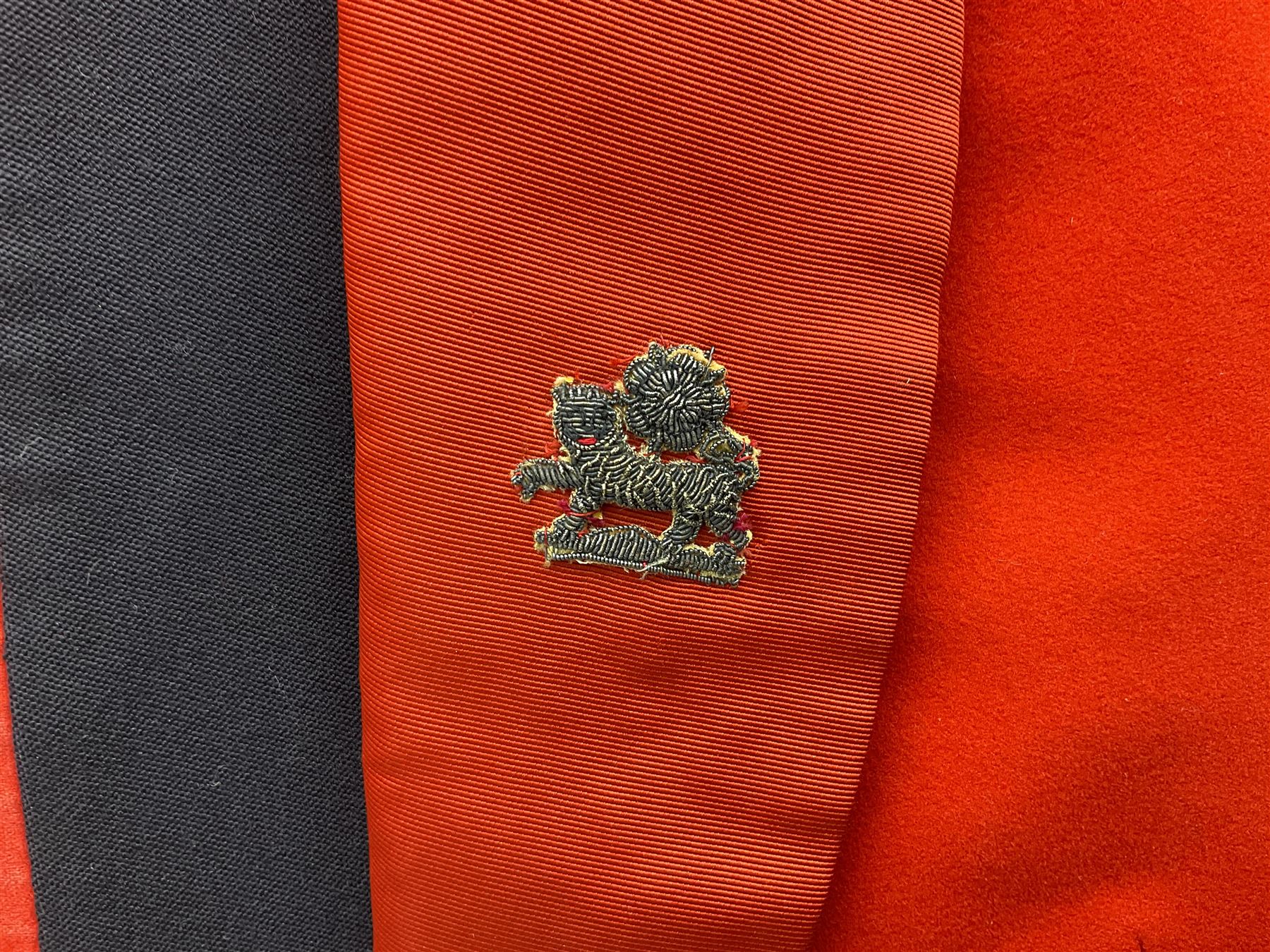 York and Lancaster Regimental mess uniform of jacket and trousers; together with Royal Artillery peaked cap