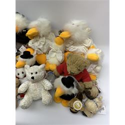 Over fifty small teddy bears including eight Nici, thirteen The Dog Artlist Collection, Merrythought, Connoisseur, Plushpals, Russ, Bocs Terganau, Tails & Tales, House of Nisbet etc