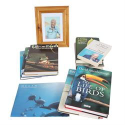 Sir David Attenborough signed colour photograph, together with nine first editions of his ...