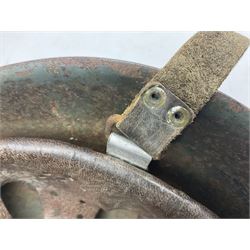 WWII Italian steel helmet with liner and chin strap