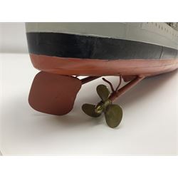 Model of the WWII K-Class Destroyer HMS Kelly, fitted with remote control equipment, untested (no controller), approximately L110cm