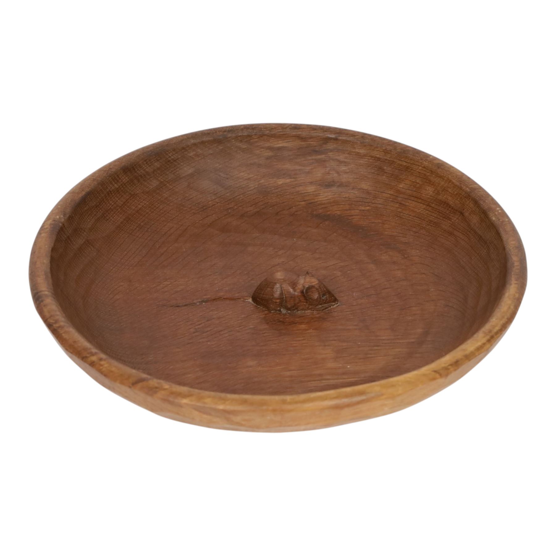 Mouseman - tooled oak fruit bowl,  carved with mouse signature, by the workshop of Robert Thompson, Kilburn, D30cm