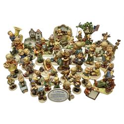 Thirty four Hummel figures by Goebel, to include Strolling With Friends, Oh No! and The Little Pair, together with Hummelscapes including Treehouse Treats and Bee Happy