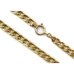  9ct gold flattened curb chain necklace, hallmarked, approx 14.6gm  