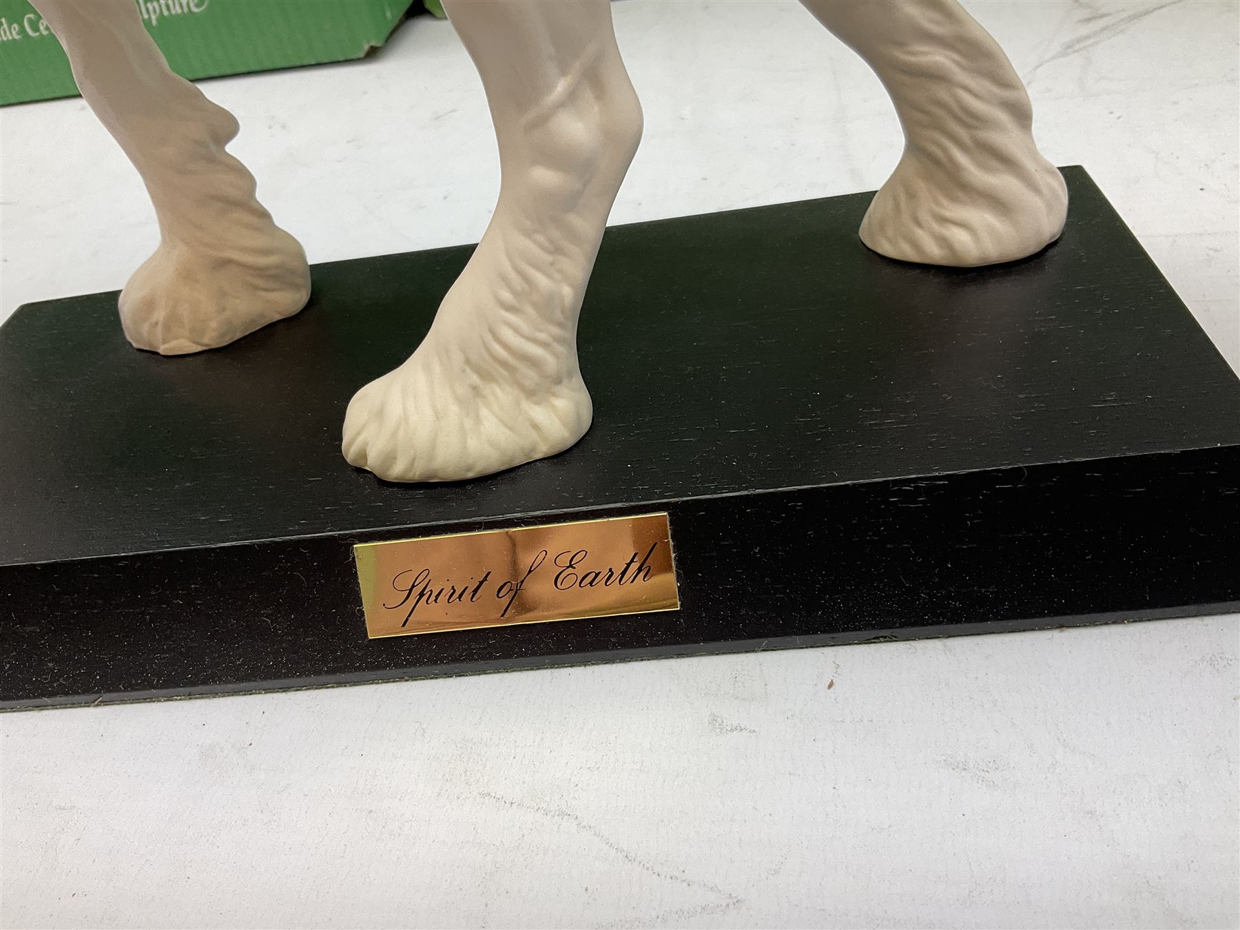 Five Beswick and Royal Doulton horse figures in matt white on black plinths, comprising of  Spirit of Affection no. 2689/2536, Springtime no.2837, Spirit of peace no.2916, Spirit of earth no.2914 and Spirit of the wild no. 183, together with a composite figure of a horse (6)