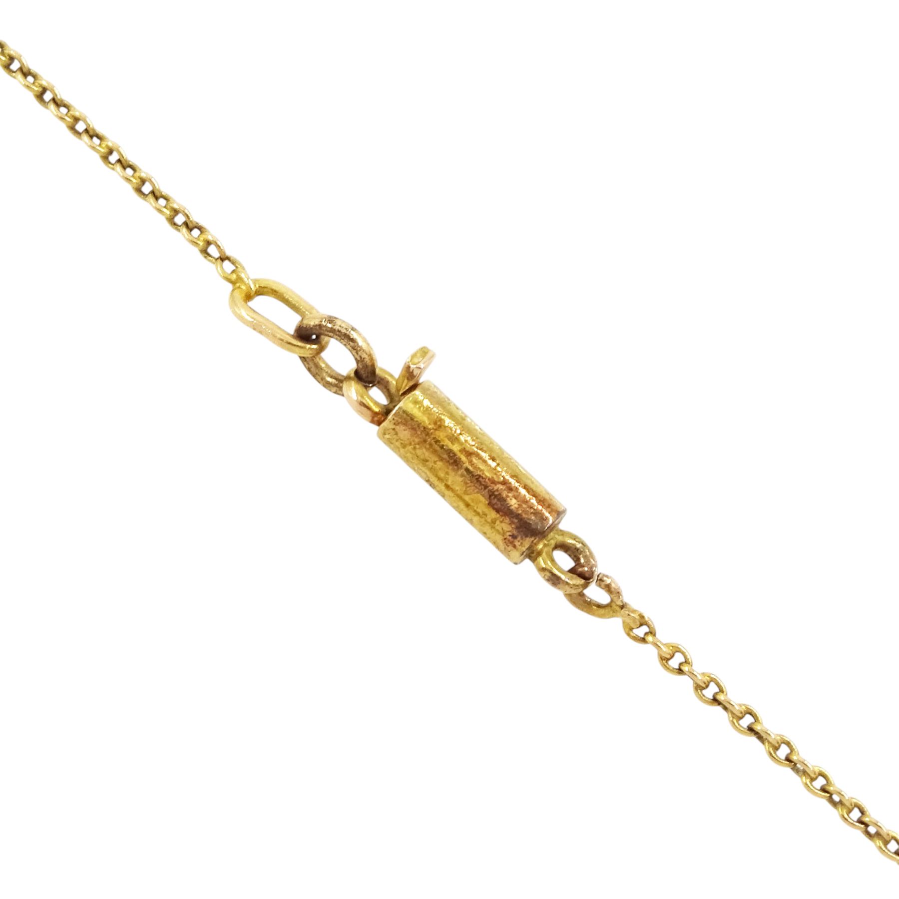 Edwardian gold split pearl flower head and foliate necklace, stamped 15ct