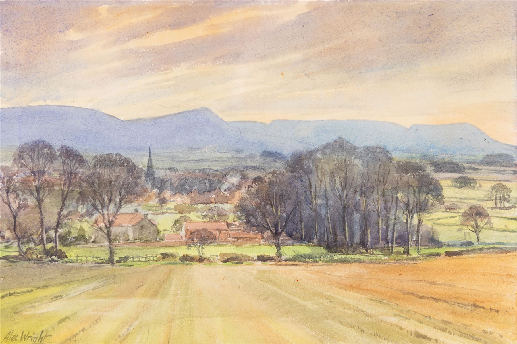 Alec Wright (British 1900-1981): Stokely Views and others, six watercolours variously signed and inscribed verso, approx 40cm x 30cm (6)