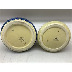 Seven Myott Son & Co hand painted jugs, all with printed mark beneath, H21cm