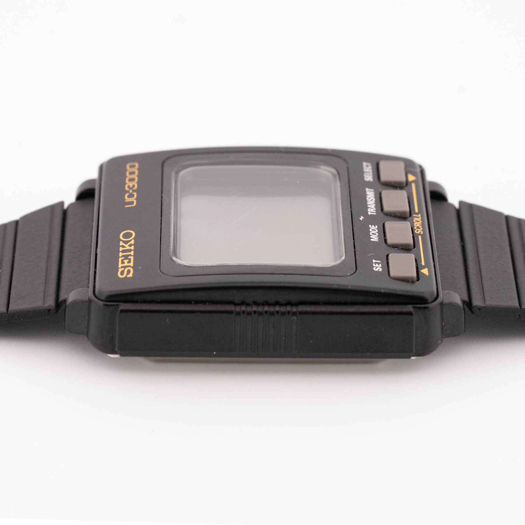 Seiko UC-3000 Memo Diary gentleman's quartz digital wristwatch, boxed with instruction manual and receipt dated 1989